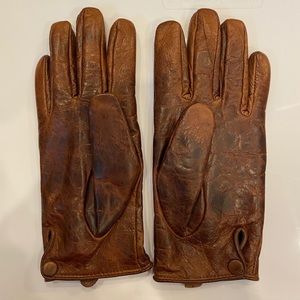 Brown leather gloves